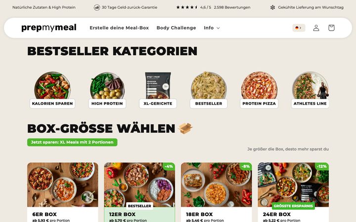 PrepMyMeal storefront
